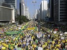 Ulice brazilského Sao Paula zaplavilo na sto tisíc lidí nespokojených s...