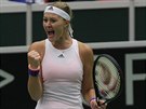 Kristina Mladenovicová v prbhu semifinále Fed Cupu