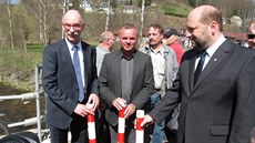 Starosta Olbernhau Steffen Laub, starosta Brandova Jií Mooz a krajský radní...