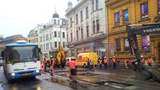 V pátek ráno za�ala dvouletá rekonstrukce Nádra�ní ulice v centru Ostravy....