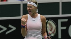 Kristina Mladenovicová v prbhu semifinále Fed Cupu