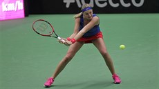 Petra Kvitová v prbhu semifinále Fed Cupu