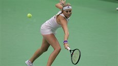 Kristina Mladenovicová v prbhu semifinále Fed Cupu