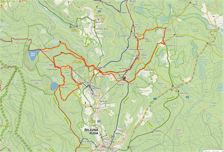 Mapa umavsk trasy pes pik a Panc.