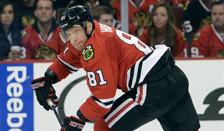 Marián Hossa v dresu Chicaga Blackhawks