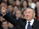 Kazaský prezident Nursultan Nazarbajev na pedvolebním mítinku v Almaty (18....