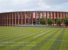 Vizualizace nov�ho fotbalov�ho stadionu za Lu��nkami