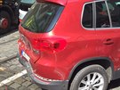 Tramvaj na praském Újezd nabourala tyi auta (27.4.2015)