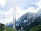 Vizualizace luxusního hotelu 7132 Tower ve výcarské horské vesnice Vals