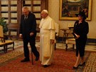 Prezident Milo Zeman s manelkou Ivanou u papee Frantika ve Vatikánu (duben...