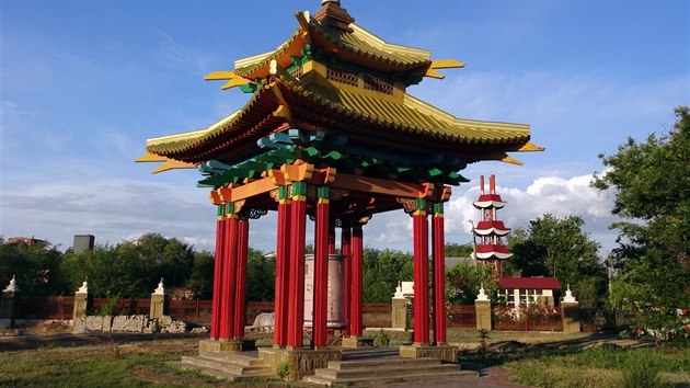 Pagoda s modlitebním bubnem