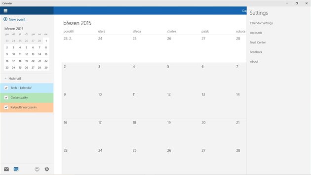 Novinkou dubnovho sestaven Windows 10 je upraven kalendov aplikace. Lze z n napklad rovnou pejt na e-mailovou aplikaci a nabz i podporu konkurennch slueb, jako je teba kalend od Googlu.