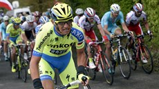 Cyklista Roman Kreuziger na trati klasiky Lutych-Bastogne-Lutych