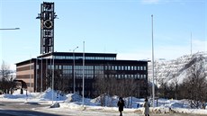 Hala v centru védského msta Kiruna urená k demolici kvli roziování tby...