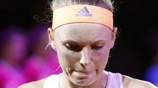 Caroline Wozniacká po poráce ve finále turnaje ve Stuttgartu.