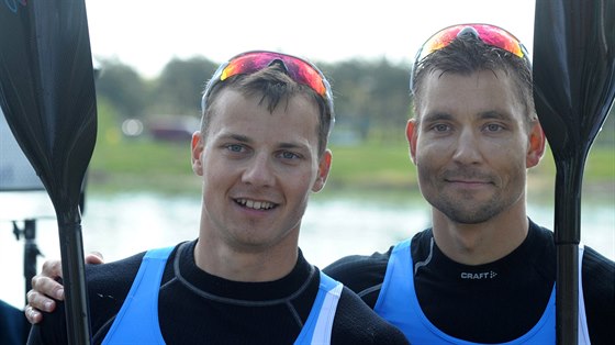 Daniel Havel (vlevo) a Jan trba na mistrovství Evropy v rychlostní kanoistice...