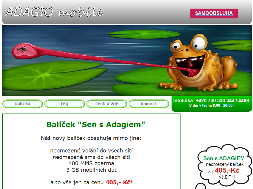 Ji� amatérská webová prezentace virtuála Adagio mobile vzbuzovala mezi lidmi...