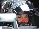 Nico Rosberg pi kvalifikaci na Velkou cenu panlska.