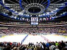 Vyprodaná O2 aréna ped utkáním esko - védsko na hokejovém mistrovství svta...