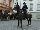Knz Zbigniew Czendlik se pedstavil také jako svátení jezdec na koni.