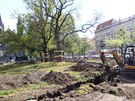 Park na Karlínském námstí se rekonstruuje z evropských fond.