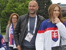 Vladimír Vjtek mladí míí s rodinou na zápas Slovenska s Bloruskem.