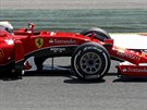 Sebastian Vettel v tréninku na Velkou cenu panlska formule 1.