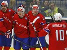 Gólová radost hokejist Norska v utkání se Slovinskem