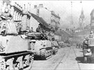 Sovtská 6. gTA se svými tanky Sherman v Brn