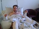 Tomá Hauptvogel v nemocnici po nehod na motorce (26. dubna 2015)