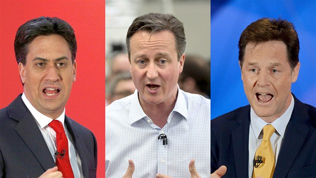 Ed Miliband, David Cameron a Nick Clegg