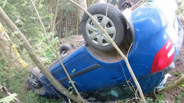 idika pi couvn najela do stromu. Auto se pak pevrtilo ze silnice do lesa.