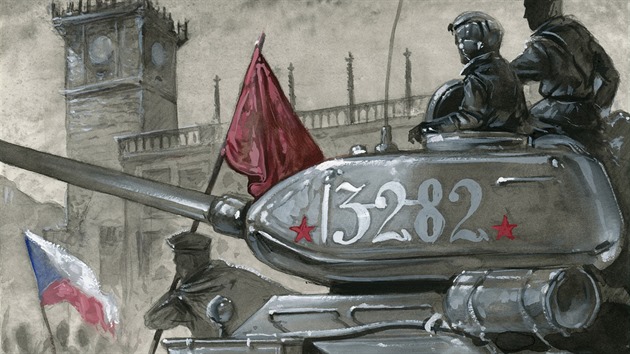 Sovětské tanky na Staroměstském náměstí