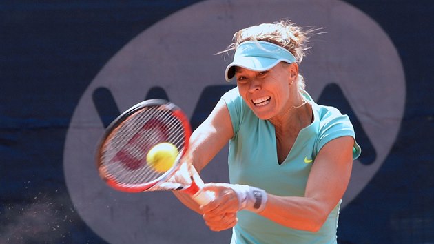Lucie Hradeck ve finle tenisovho turnaje en J&T Banka Prague Open.
