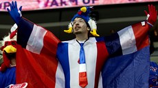 Francouzský hokejový fanou�ek p�i zápase s N�meckem.