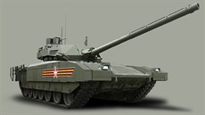 Hlavní lákadlo přehlídky, tank T-14 na těžké platformě Armata, znamená...