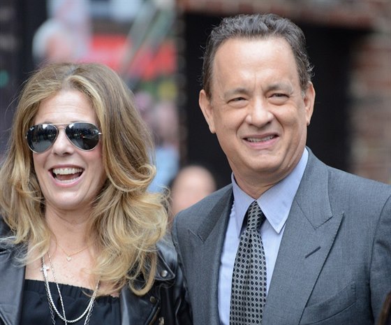 Tom Hanks a Rita Wilsonová před show Davida Lettermana