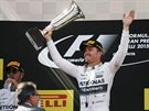Nico Rosberg záí spokojeností po vítzství ve Velké cen panlska.