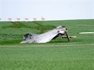 Zniený JAS-39 Gripen maarské armády poté, co letoun nedobrzdil na áslavské...