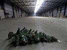 A Christmas tree is seen on the floor of a logistics and...