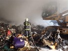 Poár skladové haly komunálního odpadu v Horaovicích