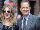 Tom Hanks a Rita Wilsonová ped show Davida Lettermana