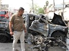 V Bagdádu vybuchla bomba nastraená v automobilu (9. kvtna 2015).