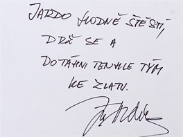 Vzkaz Jaromru Jgrovi od hokejisty Jiho Hrdiny