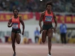 Nigerijsk sprinterka Blessing Okagbareov-Ighoteguonorov (vpravo) probh...