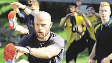 První trénink �eskobud�jovickcýh hokejist� p�ed novou sezonou. V pop�edí nová...