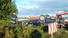 Tragická nehoda na kruhovém objezdu v Hrádku nad Nisou.