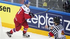 eský útoník Jan Ková slaví gól proti Finsku.