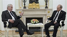 Prezident Milo Zeman pi setkání se svým ruským protjkem Vladimirem Putinem...