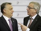 Maďarský premiér Viktor Orbán (vlevo) a předseda Evropské komise Jean-Claude...